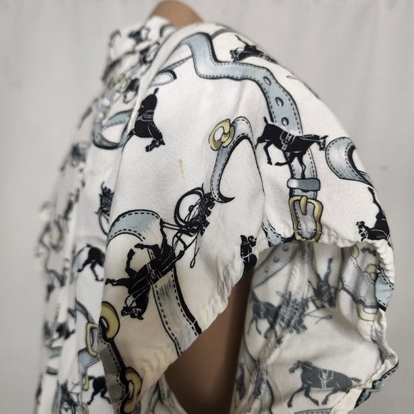 Vintage Patty Woodward Equestrian Horse Print Midi Dress Size Large - Picture 7 of 10